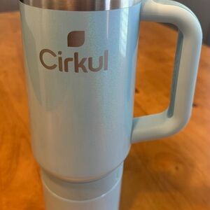 Cirkul 40oz Stainless Steel Insulated Tumbler Iridescent Light Blue with Handle